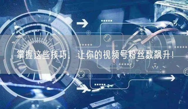 掌握这些技巧,让你的视频号粉丝数飙升!