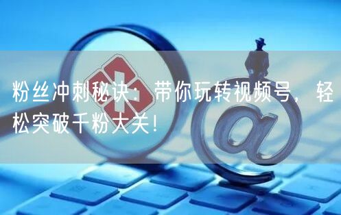 粉丝冲刺秘诀：带你玩转视频号，轻松突破千粉大关！