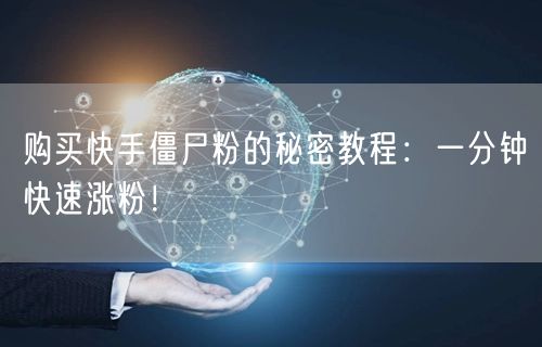 购买快手僵尸粉的秘密教程:一分钟快速涨粉!