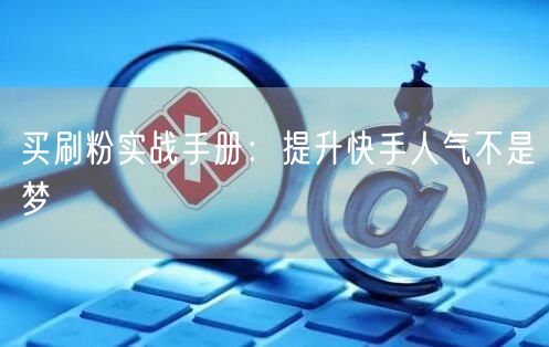 买刷粉实战手册:提升快手人气不是梦