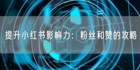 提升小红书影响力:粉丝和赞的攻略